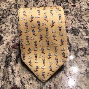 Vineyard Vines Yellow Skier Print Tie